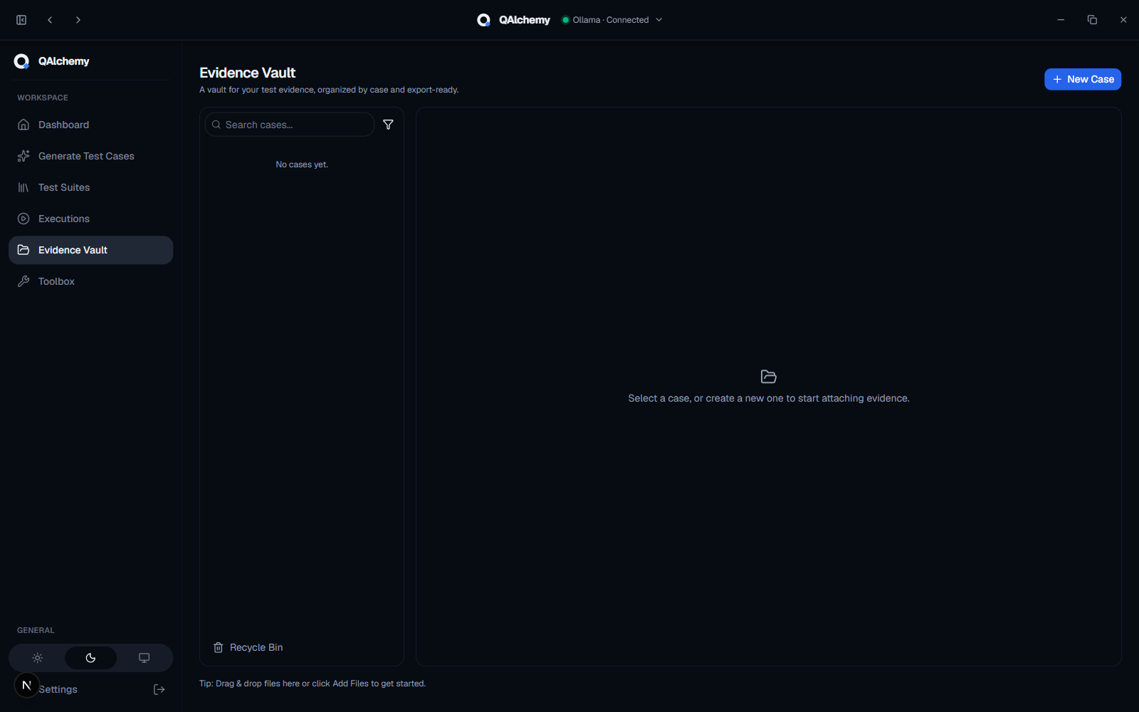 Evidence Vault page